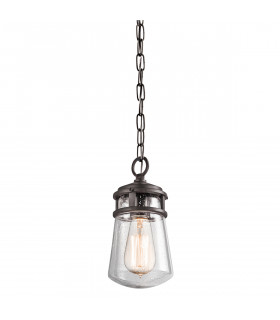 Lyndon 1 Light Small Outdoor Ceiling Chain Lantern Architectural Bronze E27-1