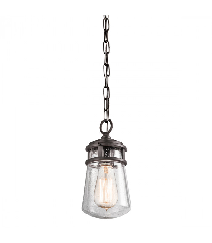 Lyndon 1 Light Small Outdoor Ceiling Chain Lantern Architectural Bronze E27-1