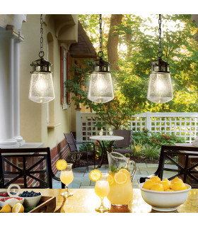 Lyndon 1 Light Small Outdoor Ceiling Chain Lantern Architectural Bronze E27-2
