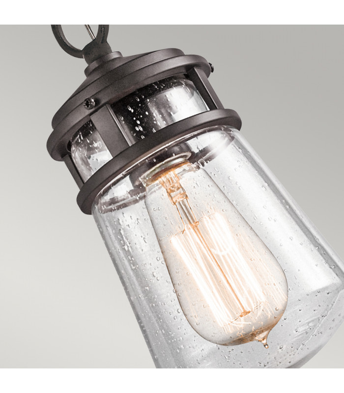 Lyndon 1 Light Small Outdoor Ceiling Chain Lantern Architectural Bronze E27-4