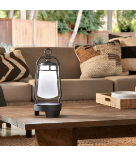 Lyndon Integrated LED Outdoor Portable Bluetooth Speaker Lantern UK Plug Textured Black IP44-2