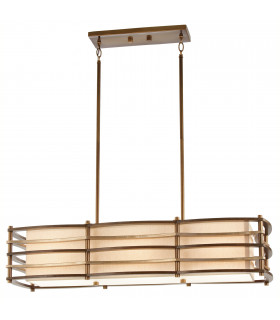 Moxie 3 Light Pendant Bar Island Chandelier Light Bronze Beige E27-1