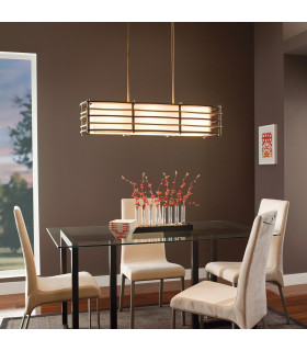 Moxie 3 Light Pendant Bar Island Chandelier Light Bronze Beige E27-2