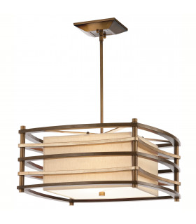 Moxie 2 Light  Small Ceiling Pendant Bar Bronze Beige E27-1