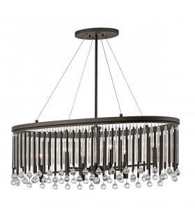 Piper 6 Light Ceiling Chandelier Pendant Bar Light Espresso E14-1