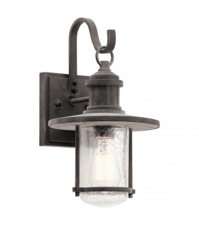 Riverwood 1 Light Medium Outdoor Wall Lantern Weathered Zinc IP44-1