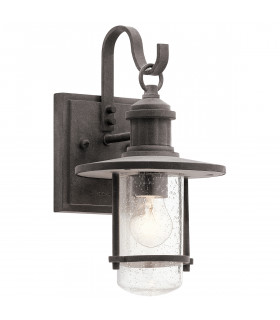 Riverwood 1 Light Small Outdoor Wall Lantern Weathered Zinc IP44-1