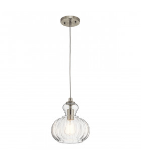 Riviera 1 Light Pendant Brushed Nickel E27-1