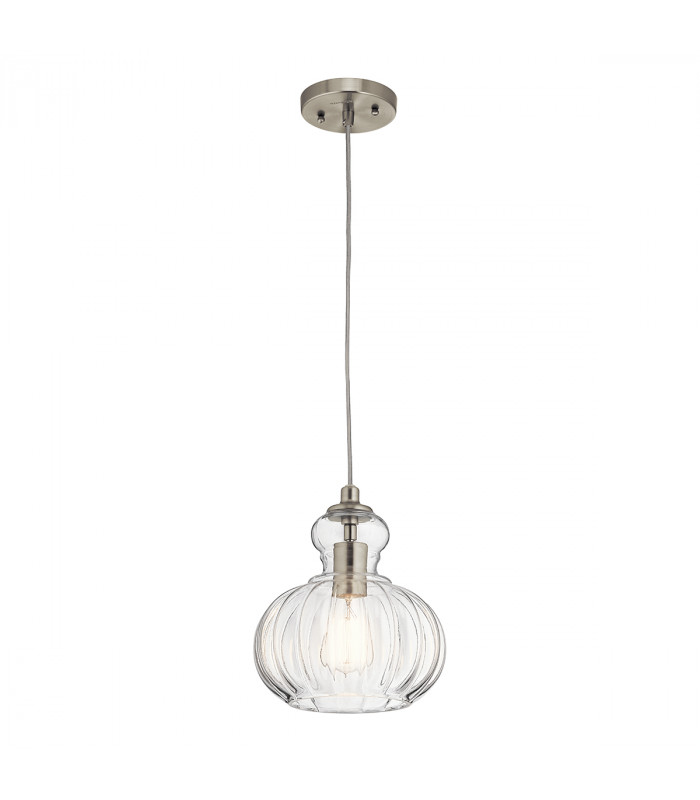 Riviera 1 Light Pendant Brushed Nickel E27-1