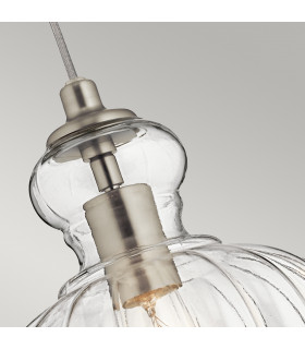 Riviera 1 Light Pendant Brushed Nickel E27-2