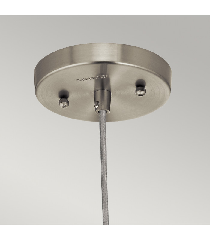 Riviera 1 Light Pendant Brushed Nickel E27-3
