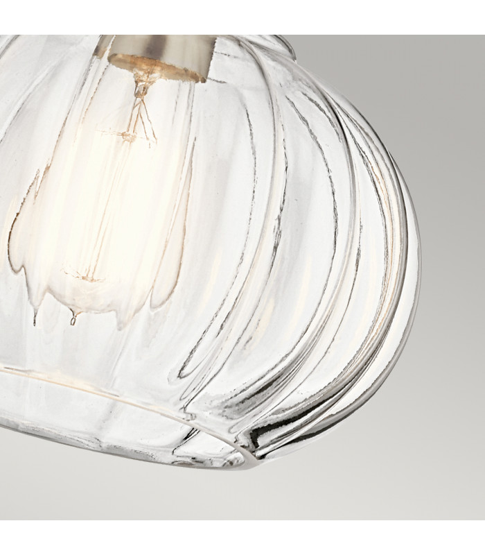 Riviera 1 Light Pendant Brushed Nickel E27-4