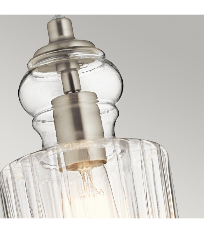 Riviera 1 Light Pendant Brushed Nickel E27-2