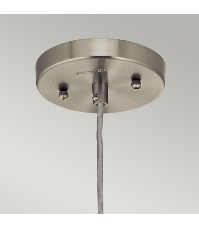 Riviera 1 Light Pendant Brushed Nickel E27-3