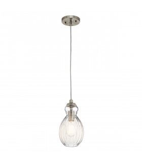 Riviera 1 Light Pendant Brushed Nickel E27-1