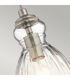 Riviera 1 Light Pendant Brushed Nickel E27-2