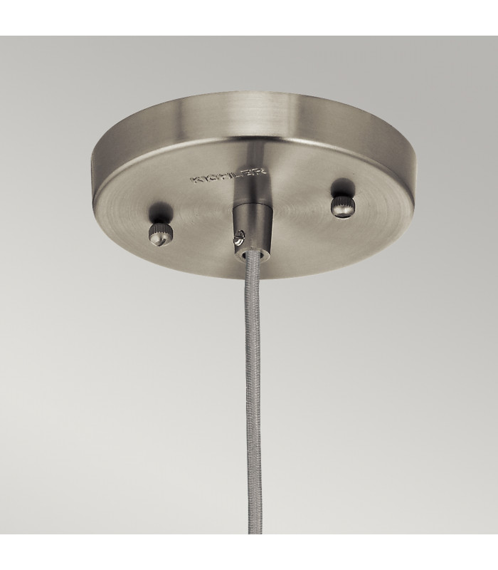 Riviera 1 Light Pendant Brushed Nickel E27-3