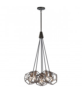 Rocklyn 6 Light Chandelier Cluster Cage Ceiling Pendant Steel E27-1