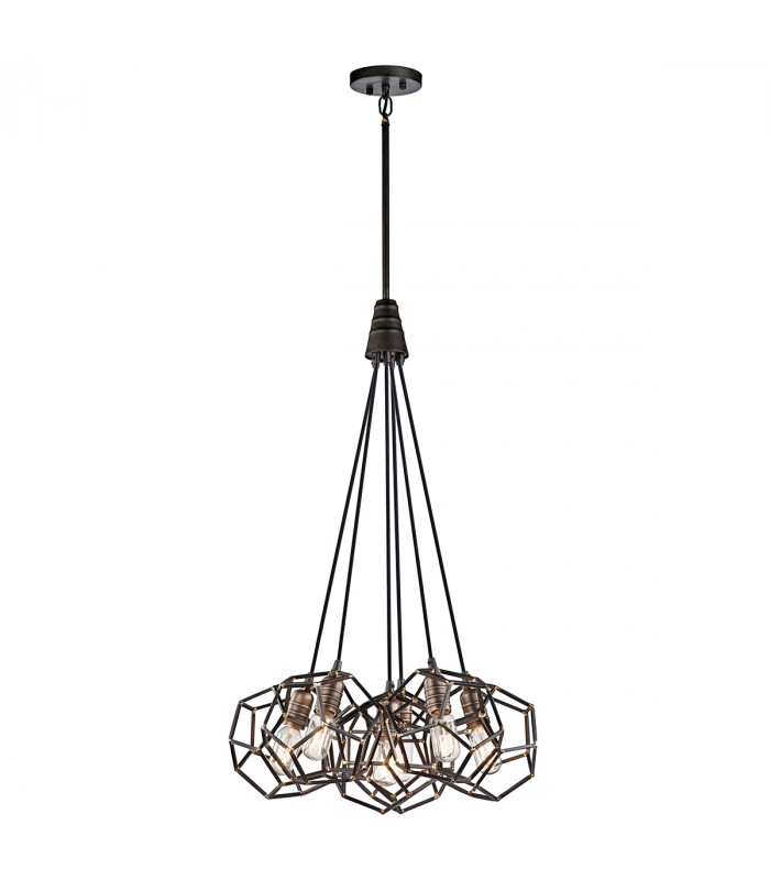 Rocklyn 6 Light Chandelier Cluster Cage Ceiling Pendant Steel E27-1