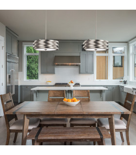 Roswell 3 Light Ceiling Round Pendant Brushed Nickel E27-2