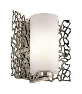 Silver Coral 1 Light Wall Light Silver E27-1