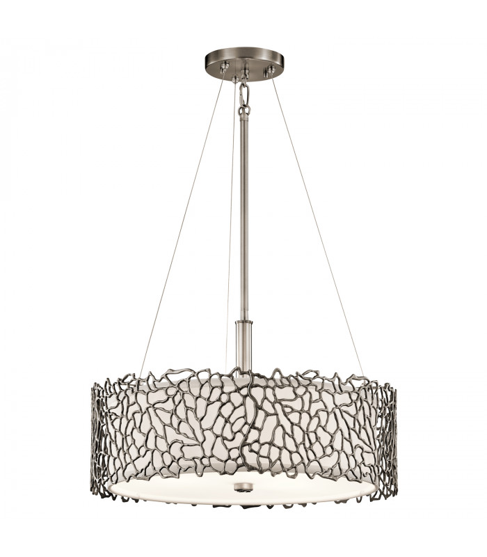 Silver Coral 3 Light Ceiling Duo-Mount Pendant Classic Pewter E27-1