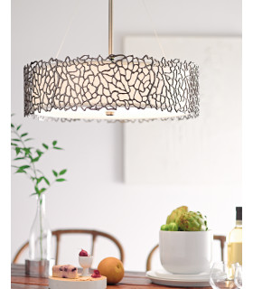 Silver Coral 3 Light Ceiling Duo-Mount Pendant Classic Pewter E27-2