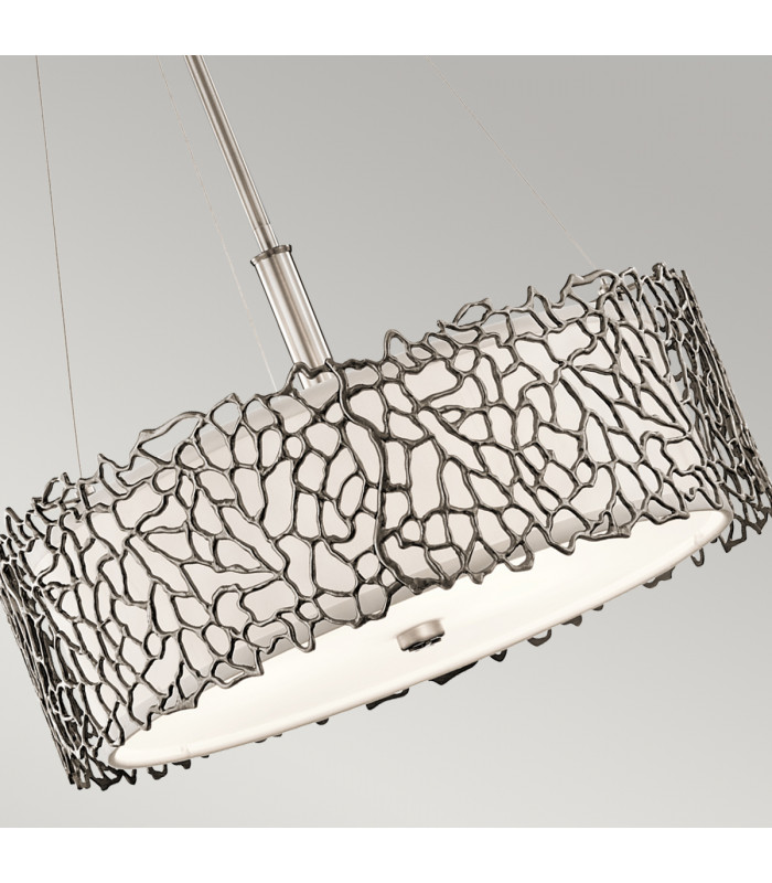 Silver Coral 3 Light Ceiling Duo-Mount Pendant Classic Pewter E27-4