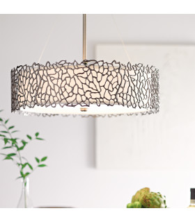 Silver Coral 4 Light Ceiling Pendant Classic Pewter E27-2