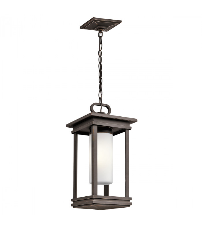 South Hope 1 Light Small Outdoor Ceiling Chain Lantern Bronze IP44 E14-1