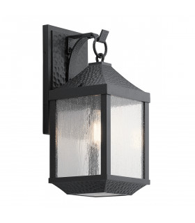 Springfield Outdoor 1 Light Medium Wall Lantern Distressed Black IP44 E27-1