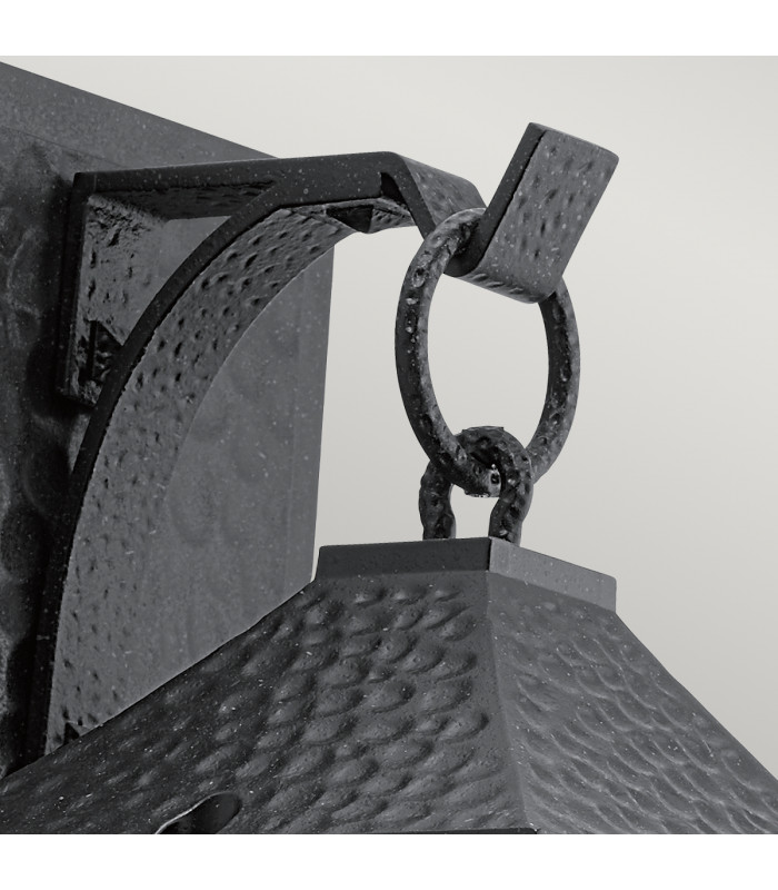 Springfield Outdoor 1 Light Medium Wall Lantern Distressed Black IP44 E27-3