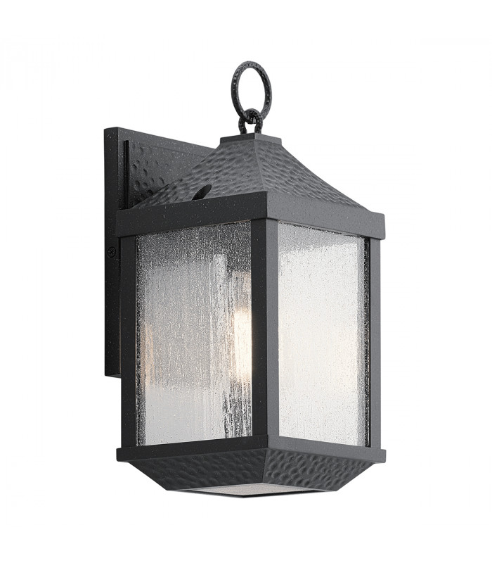 Springfield Outdoor 1 Light Small Wall Lantern Distressed Black IP44 E27-1