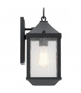 Springfield Outdoor 1 Light Small Wall Lantern Distressed Black IP44 E27-2