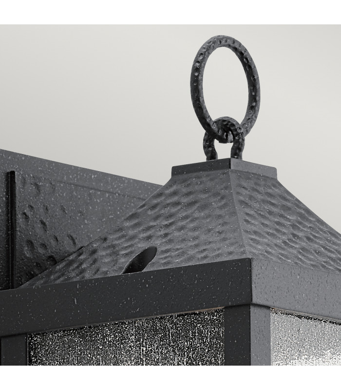 Springfield Outdoor 1 Light Small Wall Lantern Distressed Black IP44 E27-3