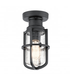 Suri Outdoor 1 Light Porch  Pedestal Lantern Textured Black IP44 E27-1