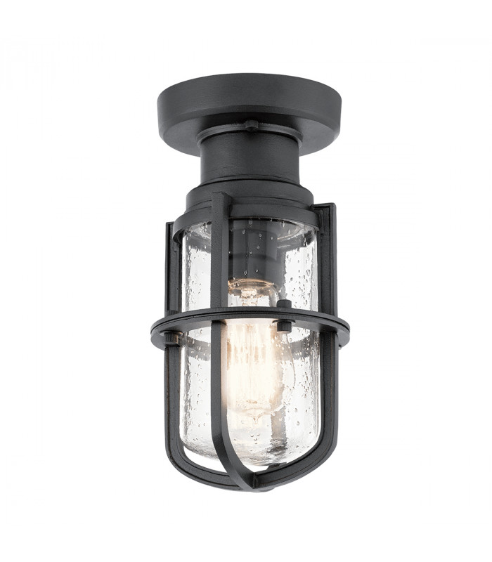 Suri Outdoor 1 Light Porch  Pedestal Lantern Textured Black IP44 E27-1