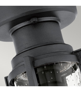 Suri Outdoor 1 Light Porch  Pedestal Lantern Textured Black IP44 E27-2