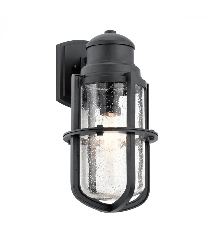 Suri Outdoor 1 Light Wall Lantern Textured Black IP44 E27-1