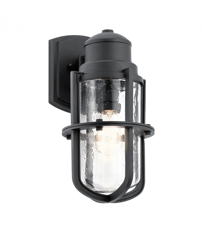 Suri Outdoor 1 Light Wall Lantern Textured Black IP44 E27-1