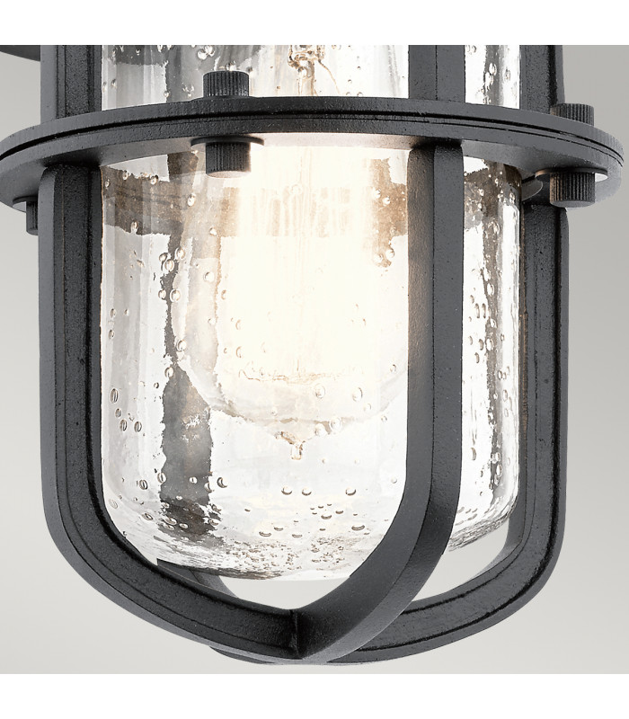 Suri Outdoor 1 Light Wall Lantern Textured Black IP44 E27-3