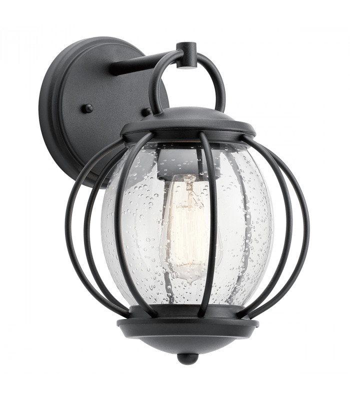 Vandalia 1 Light Outdoor Wall Lantern Black IP44 E27-1