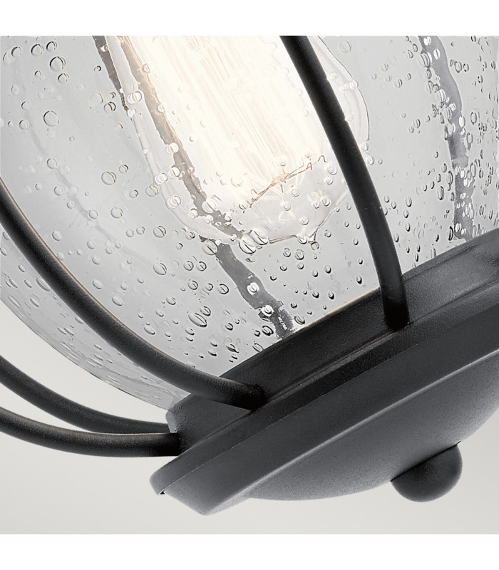 Vandalia 1 Light Outdoor Wall Lantern Black IP44 E27-4