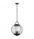 Vandalia 3 Light Medium Outdoor Ceiling Chain Lantern Black E14-1