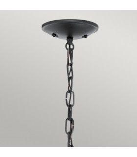 Vandalia 3 Light Medium Outdoor Ceiling Chain Lantern Black E14-2