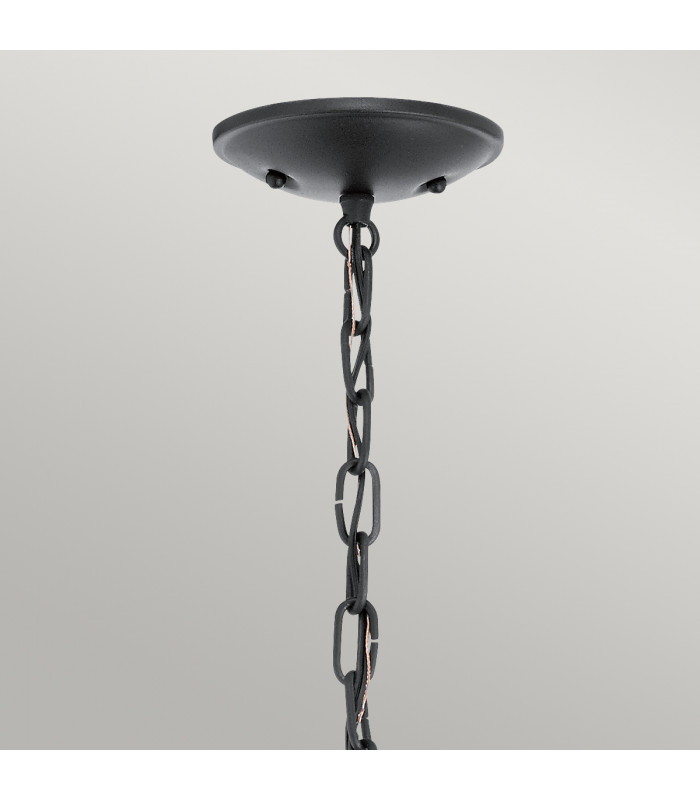 Vandalia 3 Light Medium Outdoor Ceiling Chain Lantern Black E14-2