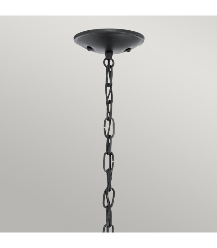 Vandalia 1 Light Small Outdoor Ceiling Chain Lantern Black E27-3