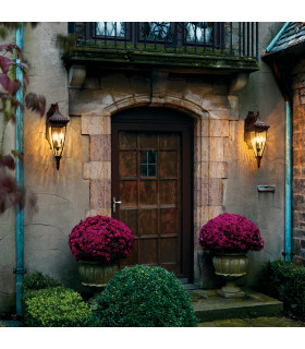 Venetian Rain 3 Light Outdoor Large Wall Lantern Light Brushed Bronze IP44 E14-2