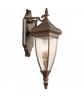Venetian Rain 2 Light Outdoor Medium Wall Lantern Light Brushed Bronze IP44 E14-1
