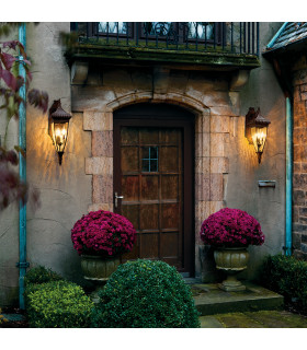 Venetian Rain 2 Light Outdoor Medium Wall Lantern Light Brushed Bronze IP44 E14-2